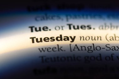 Salı Word'de bir sözlük. Salı kavramı.