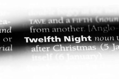 on ikinci gece Word'de bir sözlük. on ikinci gece kavramı.