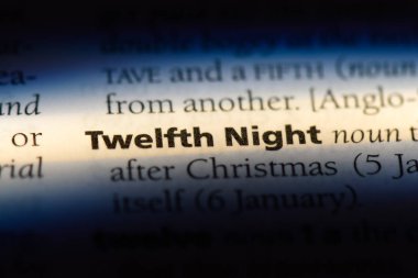 on ikinci gece Word'de bir sözlük. on ikinci gece kavramı.