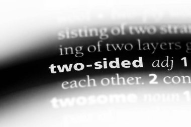 iki taraflı tek kelimeyle bir sözlük. iki taraflı kavramı.