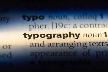 tipografi Word'de bir sözlük. tipografi kavramı.