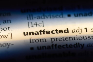 etkilenmeyen tek kelimeyle bir sözlük. etkilenmemiş kavramı.