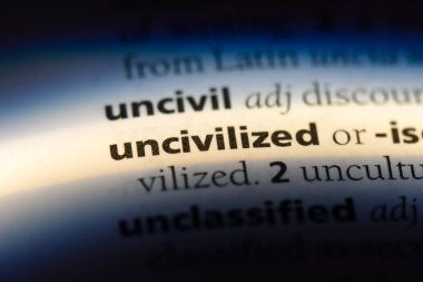 medeniyetsiz tek kelimeyle bir sözlük. medeniyetsiz kavramı.