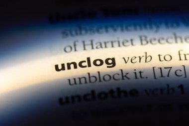 bir sözlüğü'ndeki sözcüğü unclog. kavram unclog.