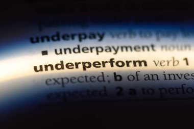 bir sözlüğü'ndeki sözcüğü underperform. kavram underperform.