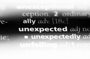 Beklenmeyen tek kelimeyle bir sözlük. beklenmeyen kavramı.