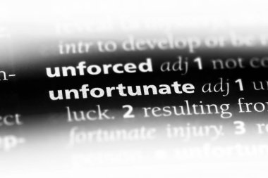 bir sözlüğü'ndeki talihsiz sözcüğü. talihsiz kavramı.