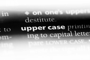 bir sözlüğü'ndeki sözcüğü büyük harf. büyük harf kavramı.