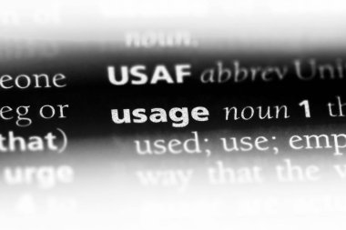 Kullanım Word'de bir sözlük. kullanım konsepti.