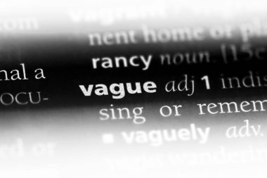 bir sözlük belirsiz Word'de. belirsiz kavram.