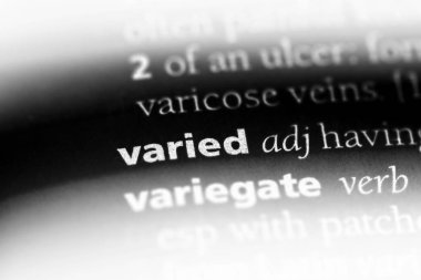 çeşitli sözcük sözlüğe. çeşitli kavramı.