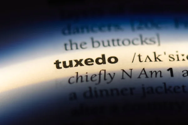 Tuxedo Слово Словнику Концепція Tuxedo — стокове фото