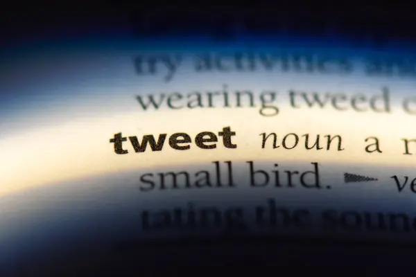 Tweet Wort Einem Wörterbuch Tweet Konzept — Stockfoto