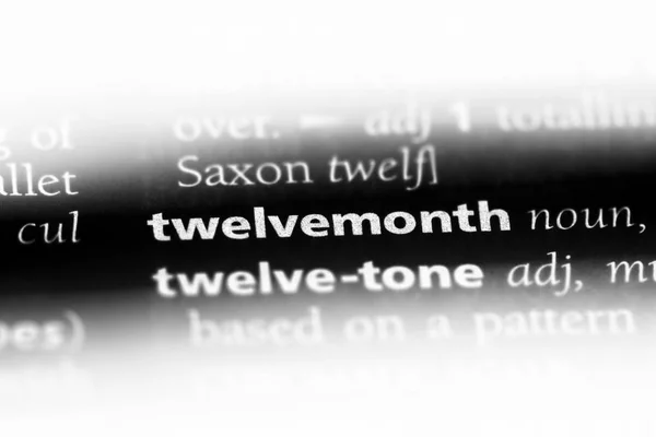 Twelvemonth Word Dictionary Twelvemonth Concept — Stock Photo, Image