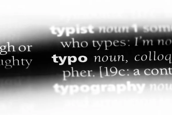 Dactylographier Mot Dans Dictionnaire Concept Typo — Photo