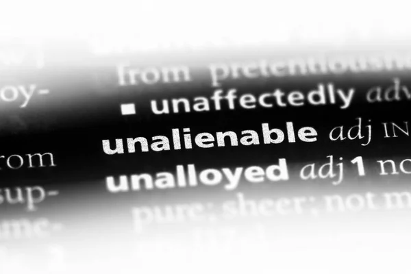 Unalienable Word Dictionary Unalienable Concept — Stock Photo, Image