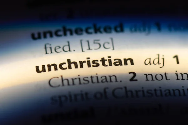 Unchristliches Wort Einem Wörterbuch Unchristliches Konzept — Stockfoto