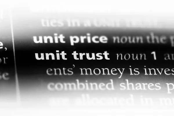 Unit Trust Word Dizionario Concetto Fiducia Unitaria — Foto Stock