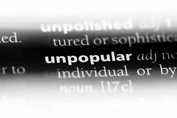 Mot Impopulaire Dans Dictionnaire Concept Impopulaire — Photo