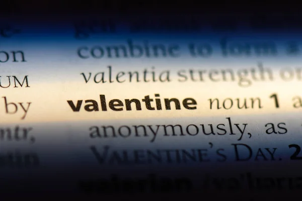 Valentine Słowa Słowniku Koncepcja Valentine — Zdjęcie stockowe