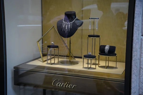 Milano Italien September 2018 Cartier Store Milano Montenapoleone Område Modeveckan — Stockfoto