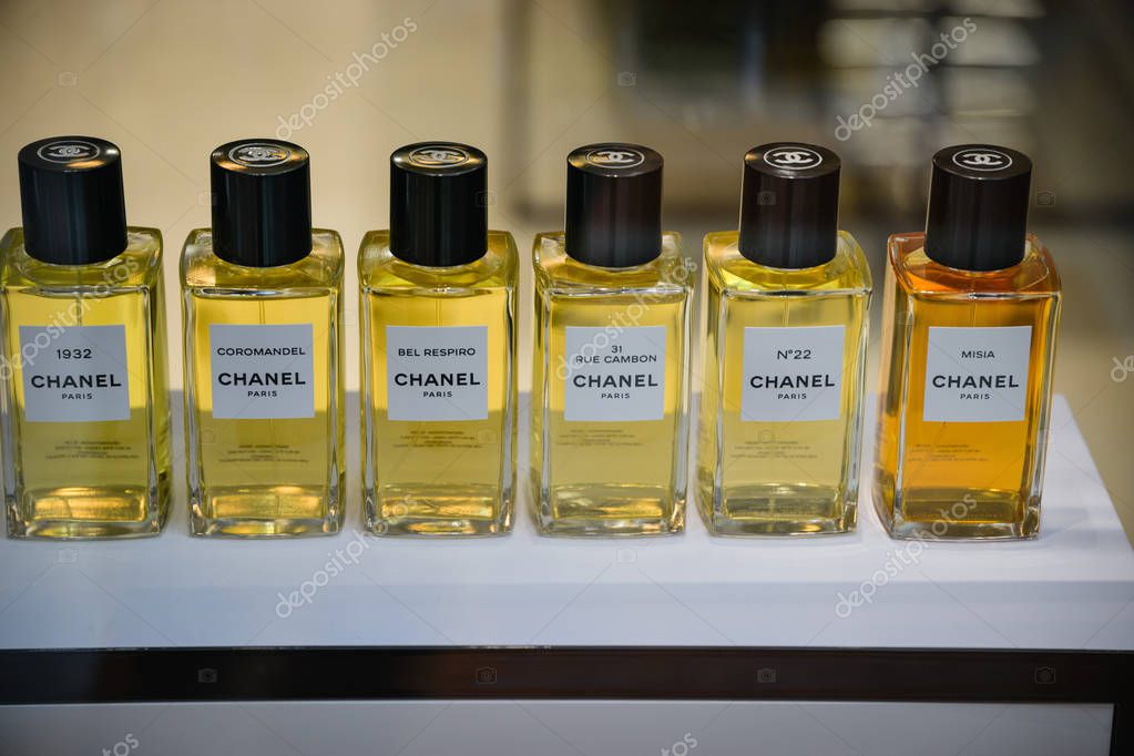 Milan, Italy - September 21, 2018: Chanel store in Milan. Montenapoleone area. Fashion week Chanel shopping.