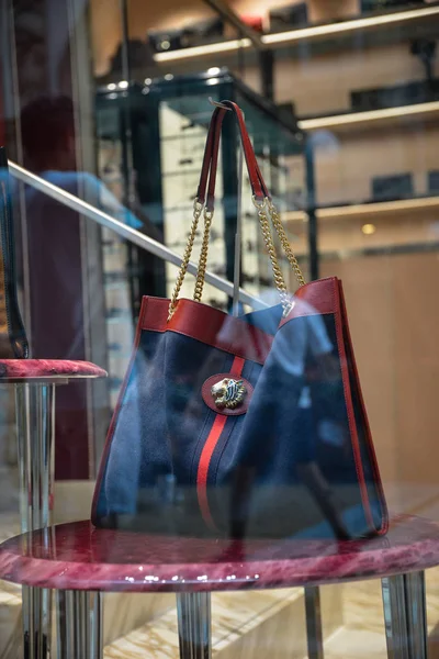 Milão Itália Setembro 2018 Loja Gucci Milão Área Montenapoleone Moda — Fotografia de Stock