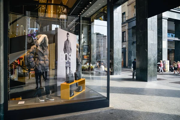 Mailand Italien September 2018 Hugo Boss Store Milan Montenapoleone Modewoche — Stockfoto