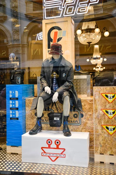 Mailand Italien September 2018 Prada Store Milan Montenapoleone Modewoche Prada — Stockfoto