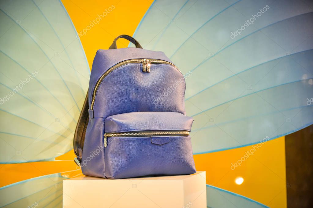 Milan, Italy - September 21, 2018: Louis Vuitton store in Milan. Montenapoleone area. Fashion week Louis Vuitton shopping.