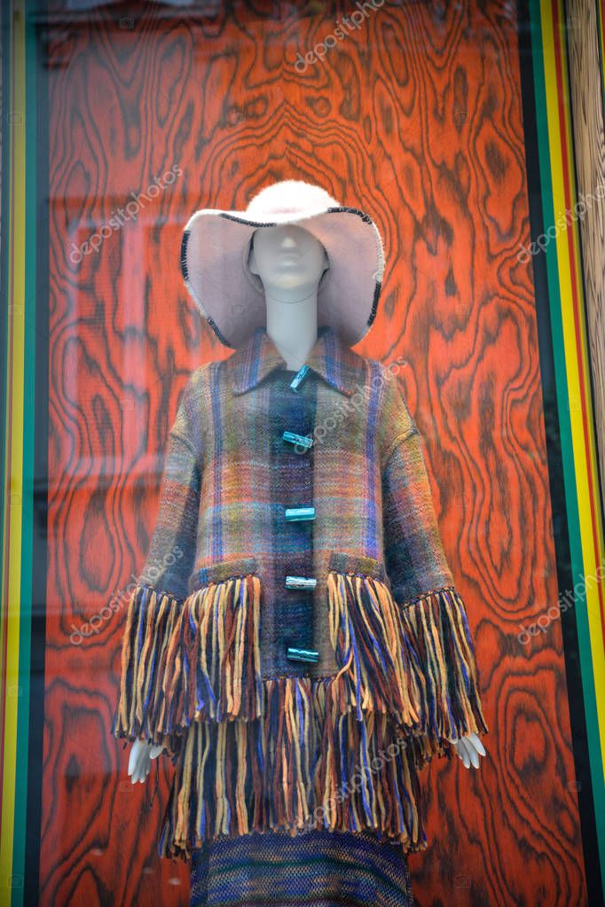 Milan, Italy - September 21, 2018: Missoni store in Milan. Montenapoleone area. Fashion week Missoni shopping.