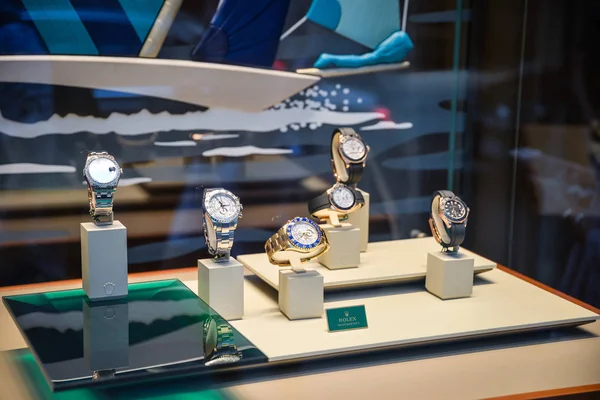 Milán Italia Septiembre 2018 Tienda Rolex Milán Zona Montenapoleone Semana —  Fotos de Stock