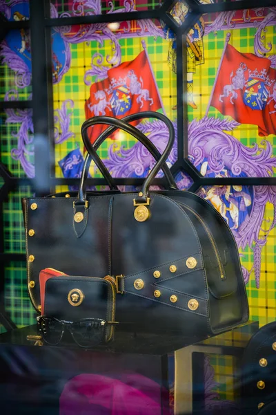 Milão Itália Setembro 2018 Loja Versace Milão Área Montenapoleone Moda — Fotografia de Stock