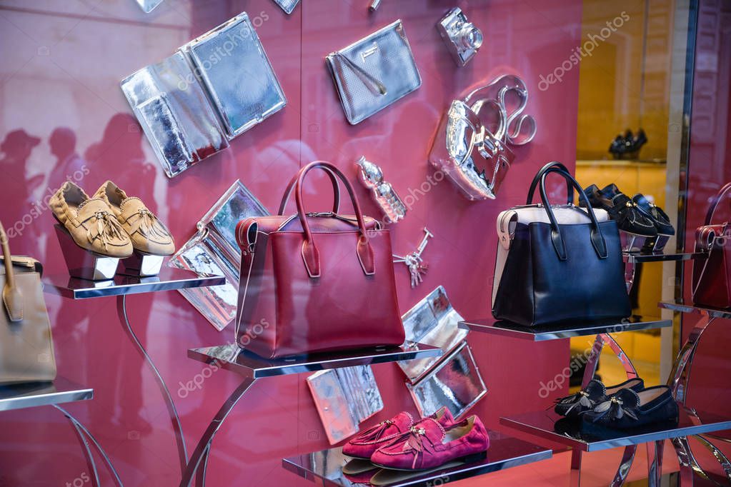 Milan, Italy - September 21, 2018: Tod s store in Milan. Montenapoleone area. Fashion week Tod s shopping.