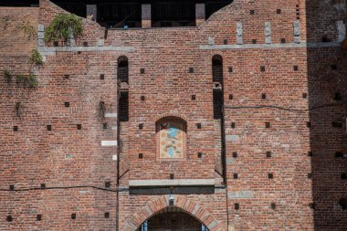Milan, İtalya - 30 Haziran 2019: Sforza Kalesi - Castell