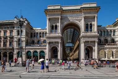Milan, İtalya - 30 Haziran 2019: Galleria Vittorio Emmanuele