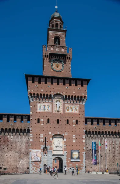 Milan, Italy - 30 June 2019: View of Castle of Sforza -  Castell — Stock Photo, Image