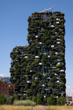 Milan, İtalya - 30 Haziran 2019: Dikey Orman Görünümü - Bosco ver