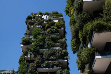 Milan, İtalya - 30 Haziran 2019: Dikey Orman Görünümü - Bosco ver
