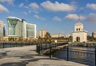 Ataköy, istanbul-Ekim 11,2018. baruthane kamu bahçe içinde Ataköy istanbul'dan genel görünümü