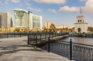 Ataköy, istanbul-Ekim 11,2018. baruthane kamu bahçe içinde Ataköy istanbul'dan genel görünümü