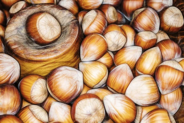 Close Shelled Hazelnuts Bulk — Stock Photo, Image