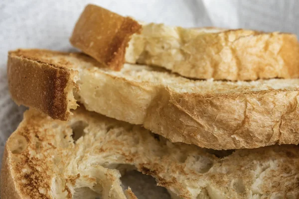 Close Van Geroosterd Brood Segmenten Plaat — Stockfoto