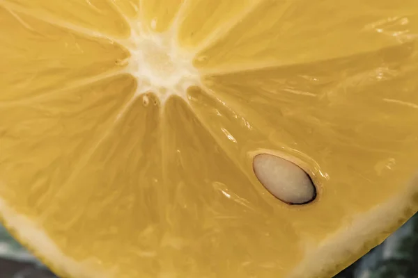 Detailní Záběr Plátky Citronu Podlaze — Stock fotografie