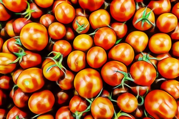 Cerrar Los Tomates Cherry Verdulería —  Fotos de Stock