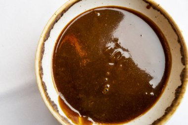  Tahin veya susam tohumu hamur Orta Doğu ve Akdeniz pişirme bir elyaf var. plaka tahin yemeye hazır kapatın.