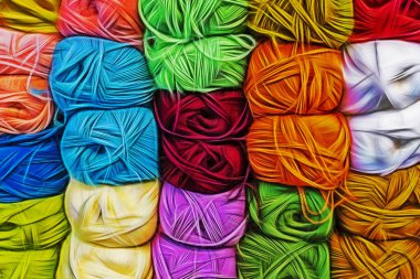 renkli top wools Tuhafiye dükkanı kapatmak