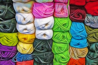 renkli top wools Tuhafiye dükkanı kapatmak