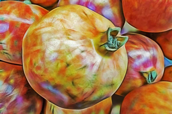 Close Pomegranates Greengrocer — Stock Photo, Image