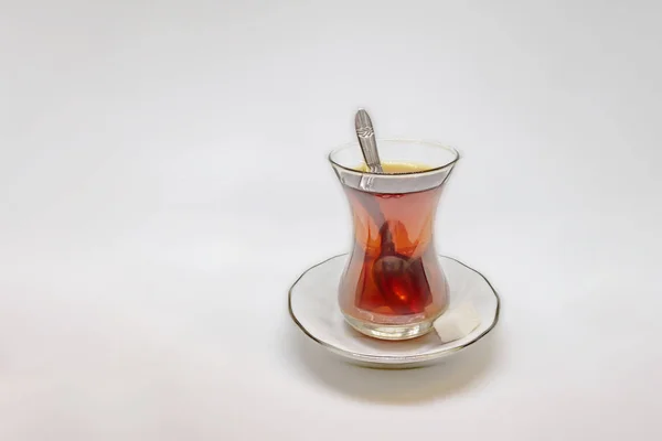 Traditional Turkish Drink Turkish Tea Glass Cup — Stock Photo, Image